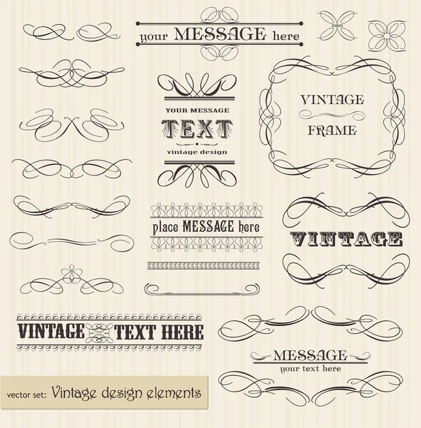 Vector vintage set: calligraphic design elements and page decora Stock Vector