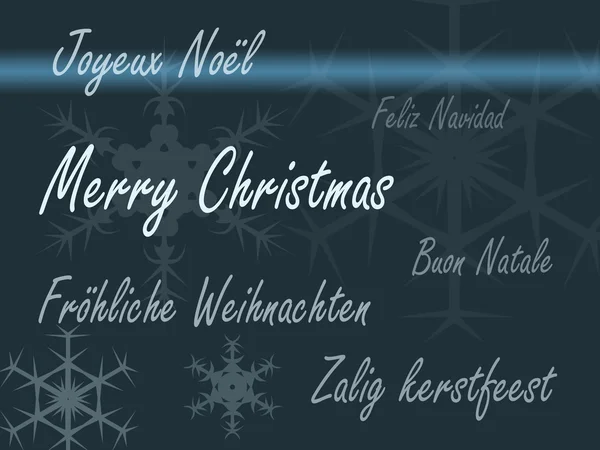 stock image Xmas card multiple languages - blue