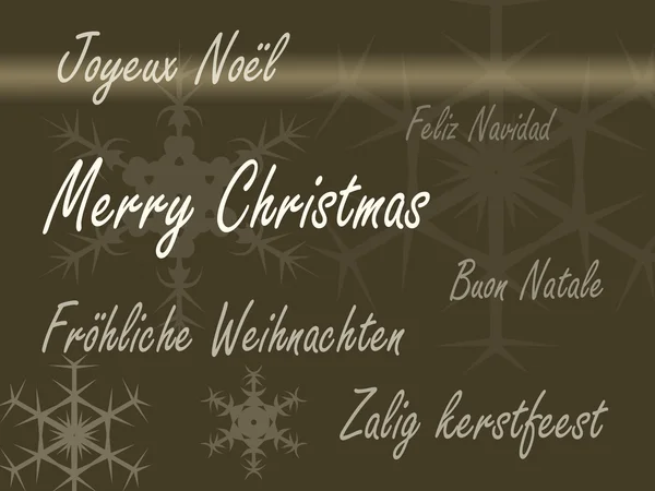 Carte de Noël plusieurs langues - marron — Photo