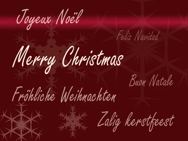 Carte de Noël plusieurs langues - rouge — Photo