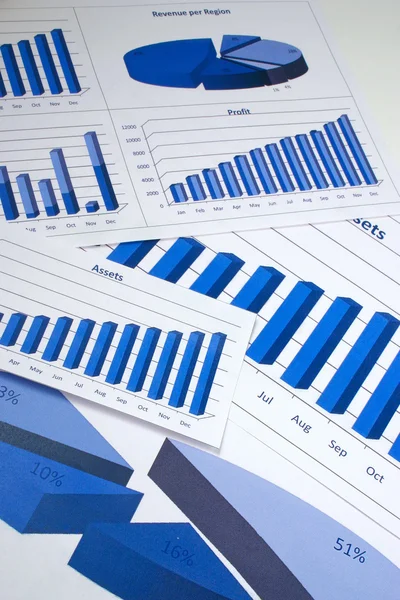 财务管理中企业的蓝色颜色图表 — 图库照片