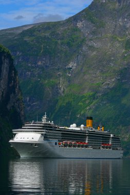Cruise Ship Geiranger Fjord - Vertical clipart