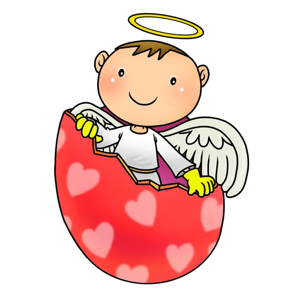 Cute angel birth from egg shell — Stock Photo, Image