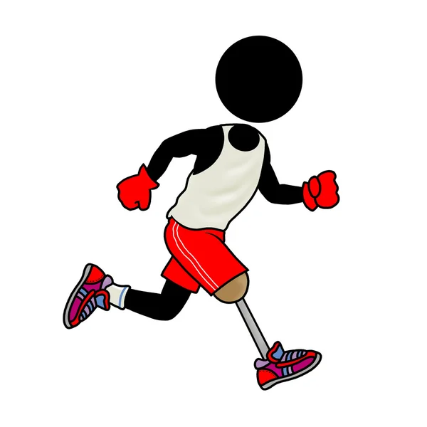Icono Atención Médica Silhouette Man Hombre Discapacitado Corriendo — Foto de Stock