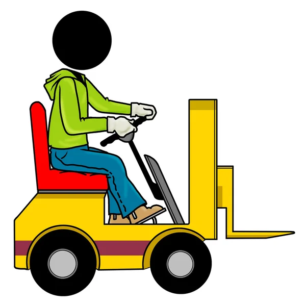Siluet Adam Ulaşım Simgesini Forklift Sürücüsü — Stok fotoğraf