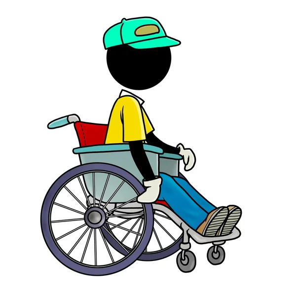 На инвалидной коляске — стоковое фото