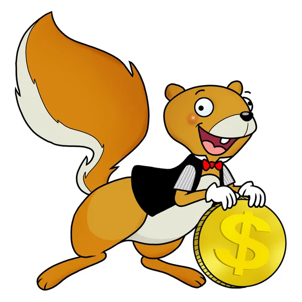 stock image Squirrel with a coin