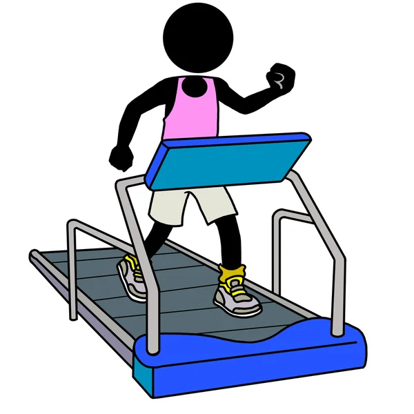 Silhouette Man Gym Icon Running Treadmill — Stock Photo, Image