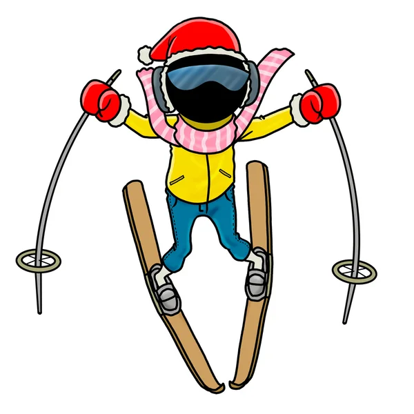 シルエット男冬スポーツ アイコン スキーヤー — ストック写真
