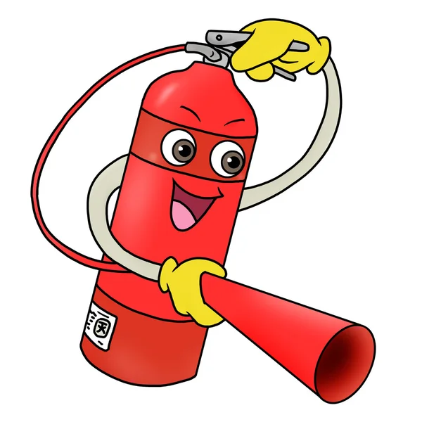 Ilustración Dibujos Animados Del Icono Extintor Incendios Fotos de stock