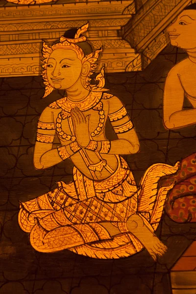 Pattern Thai art on temple walls. — Stock Photo, Image