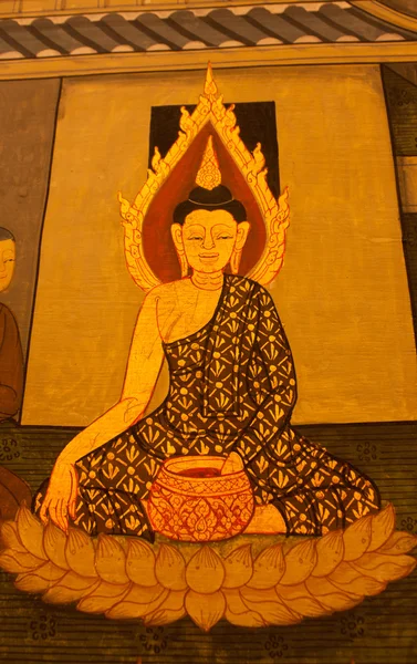 Muster thailändischer Kunst an Tempelwänden. — Stockfoto