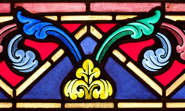 Vidro colorido colorido na igreja . — Fotografia de Stock