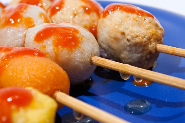 Wet ball grill skewers. — Stock Photo, Image