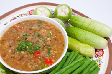 Thai food. Curry cooked vegetables. clipart