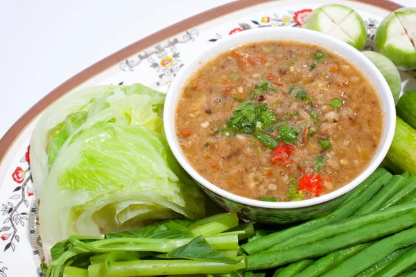 Thai food. Curry cooked vegetables. — Stock Photo, Image