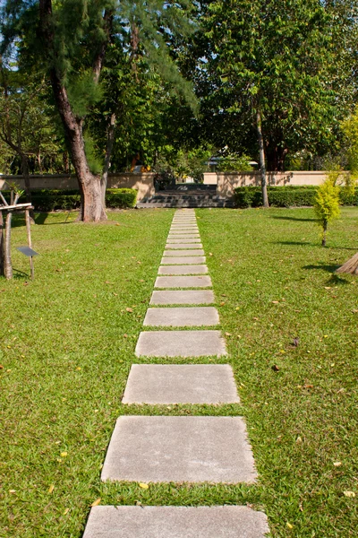 Deska chodníková na trávníku. — Stock fotografie