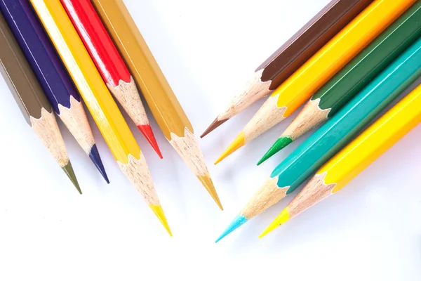 条形图的颜色铅笔品种. — 图库照片