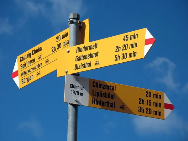 stock image Sign in the swiss Alps, Switzerland