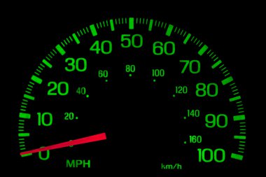 Speedometer on black isolated clipart