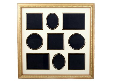 Picture frame for collection of 9 small pictures clipart