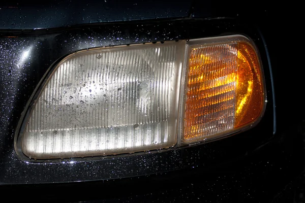 Headlight Suv Rain Night Water — Stock Photo, Image