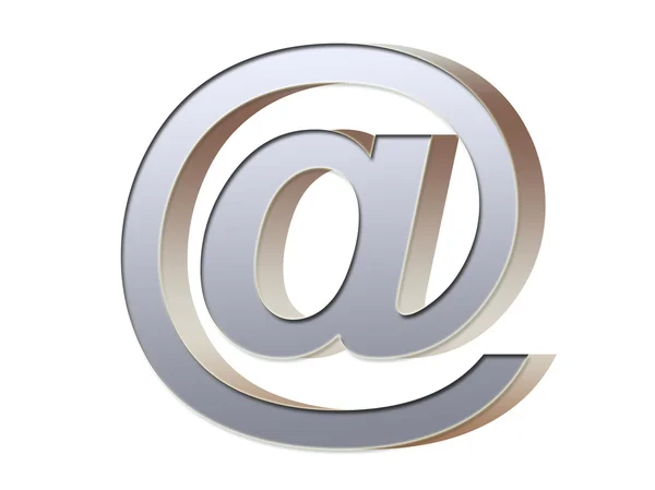 stock image 3D email symbol in chrome