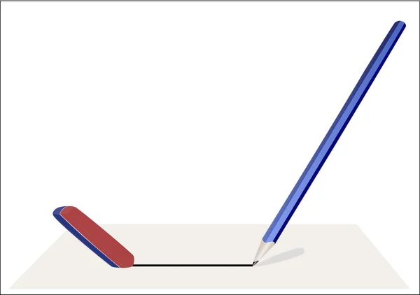 Crayon et une bande élastique — Image vectorielle