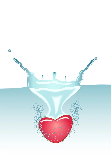 Сердце заполняется водой — стоковый вектор