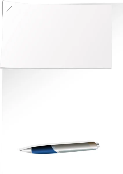 Deux Feuilles Papier Reliées Par Une Agrafeuse Stylo — Image vectorielle
