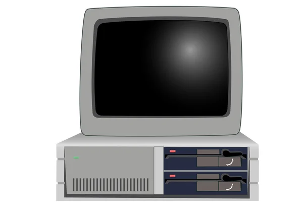 El viejo ordenador personal — Vector de stock