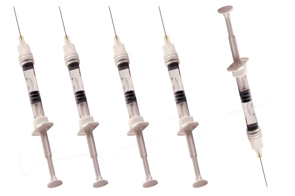 Syringes on a white background — Stock Photo, Image