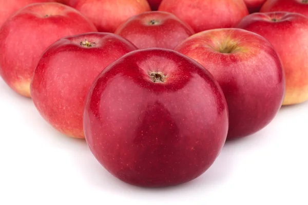 Close Many Red Juicy Apples — Stock Photo, Image