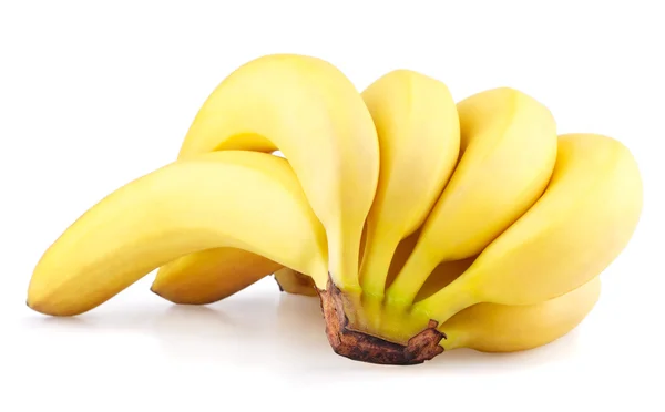 群的孤立在白色背景上的香蕉果实 — 图库照片