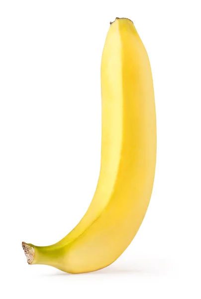 白い背景で隔離された単一の黄色のバナナ — ストック写真