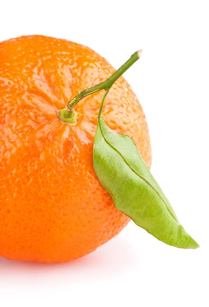 Tangerine with leaf — Stock Photo, Image
