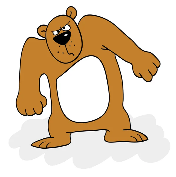  Un oso de dibujos animados con una expresión enojada images vectorielles, Un oso de dibujos animados con una expresión enojada vecteurs libres de droits