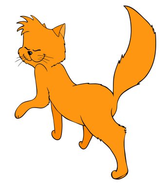 kırmızı mutlu kedi