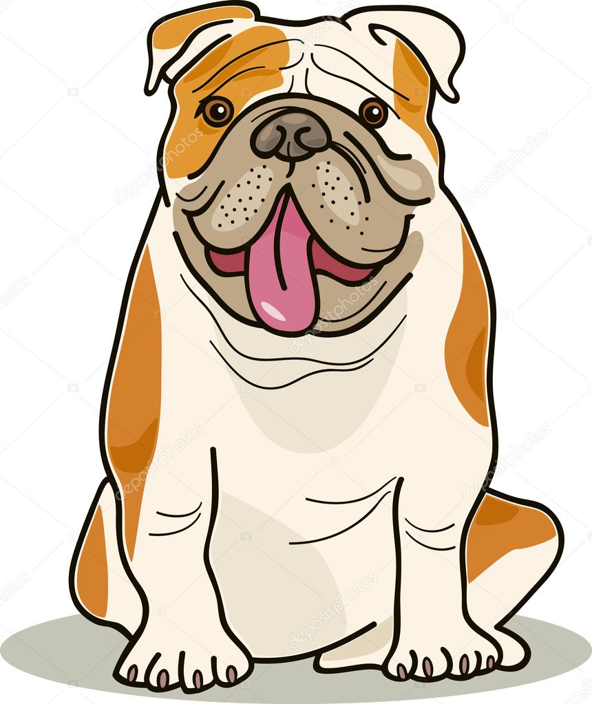 Dibujo perro bulldog imágenes de stock de arte vectorial | Depositphotos