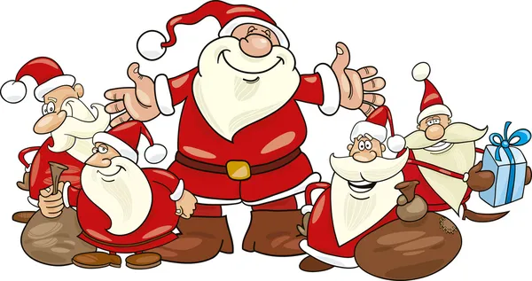 Noel Baba yan tümceleri grubu — Stok Vektör