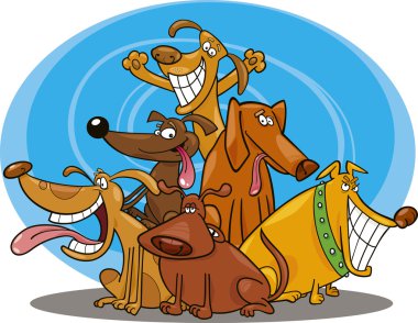 Funny dogs clipart