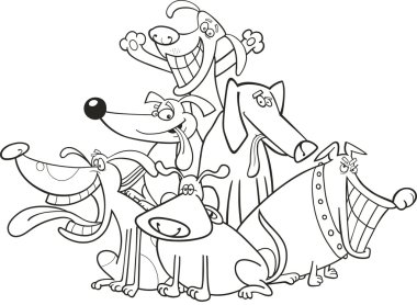 Funny dogs for coloring clipart