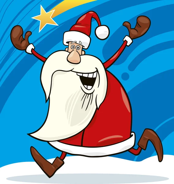 Weihnachtsmann läuft — Stockvektor