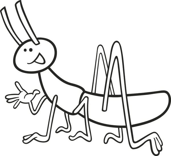 Grasshopper divertido para colorear libro — Vector de stock