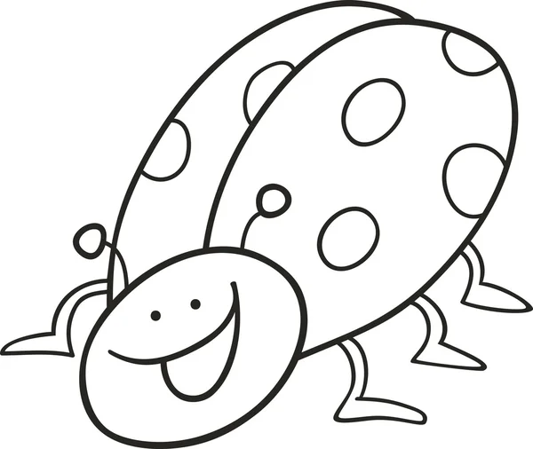 Funny ladybug for coloring book — Stock Vector