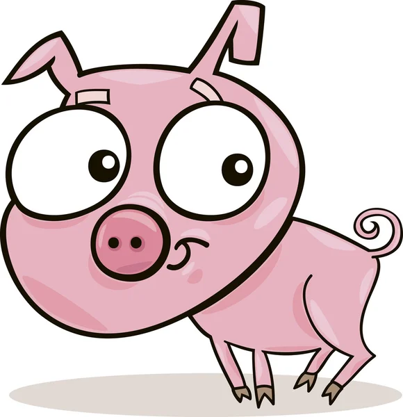 Cartoon Illustration Cute Little Piggy — Stock Vector