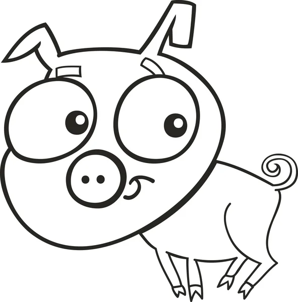 Schattig piggy voor coloring boek — Stockvector