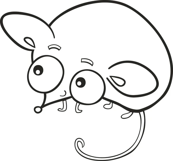 Карикатурная Иллюстрация Милой Маленькой Мышки Раскраски Книги — стоковый вектор
