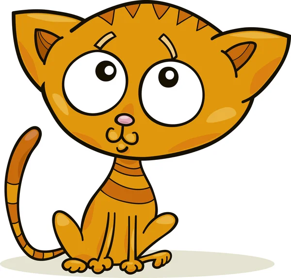 Ilustracja Kreskówki Cute Little Kitten — Wektor stockowy