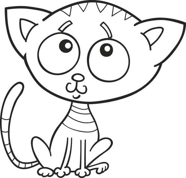 Cute kitten for coloring book — Stock Vector